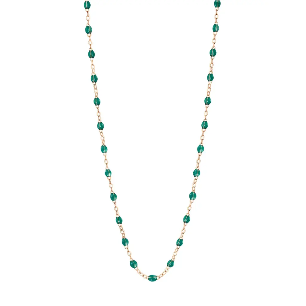 [B1GI001R3542 XX] GREEN EMERALD Necklace Classic Gigi  18ct Rose Gold 42cm - GIGI CLOZEAU