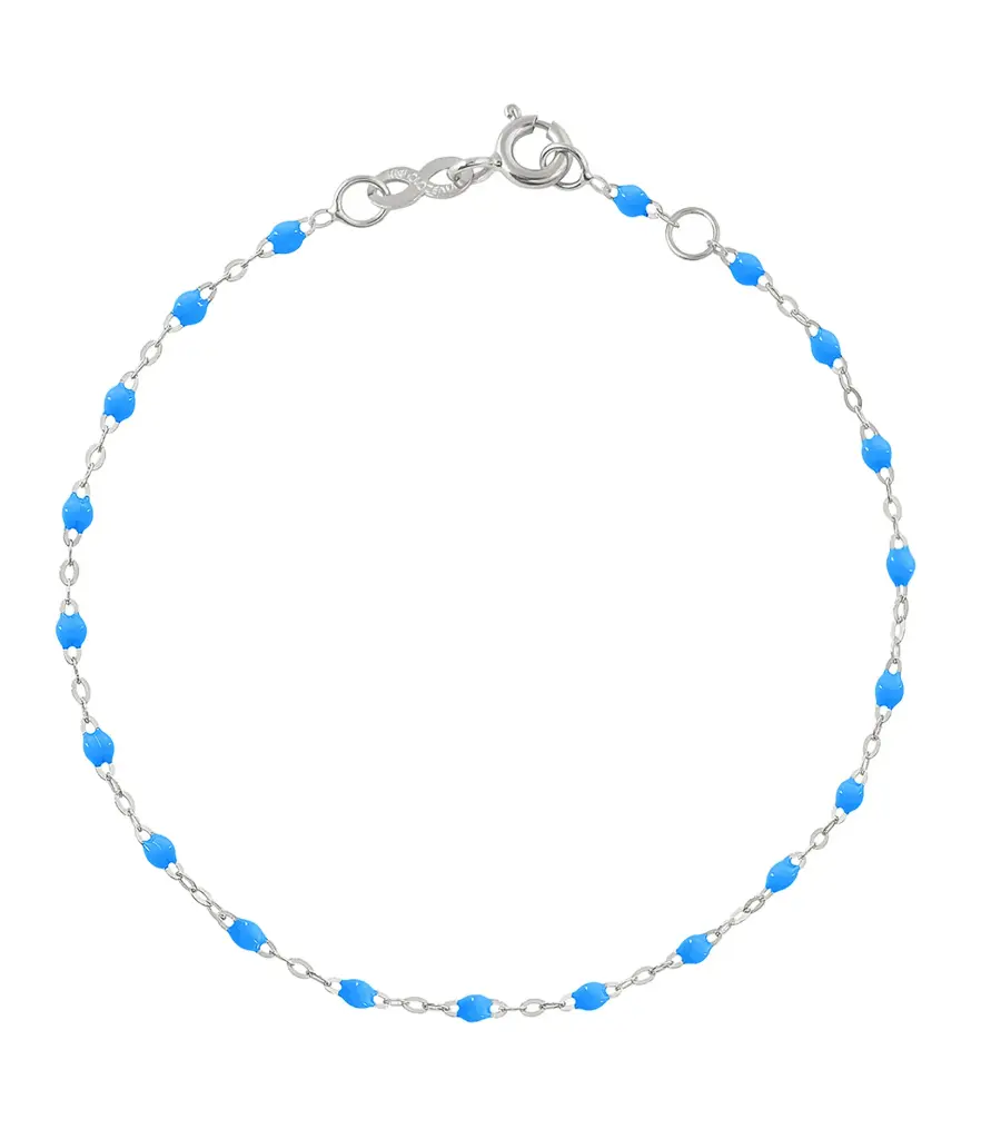 [B3GI001R04 17 XX] GIGI CLOZEAU - Classic Gigi NEON BLUE Bracelet 18ct Rose Gold 17cm
