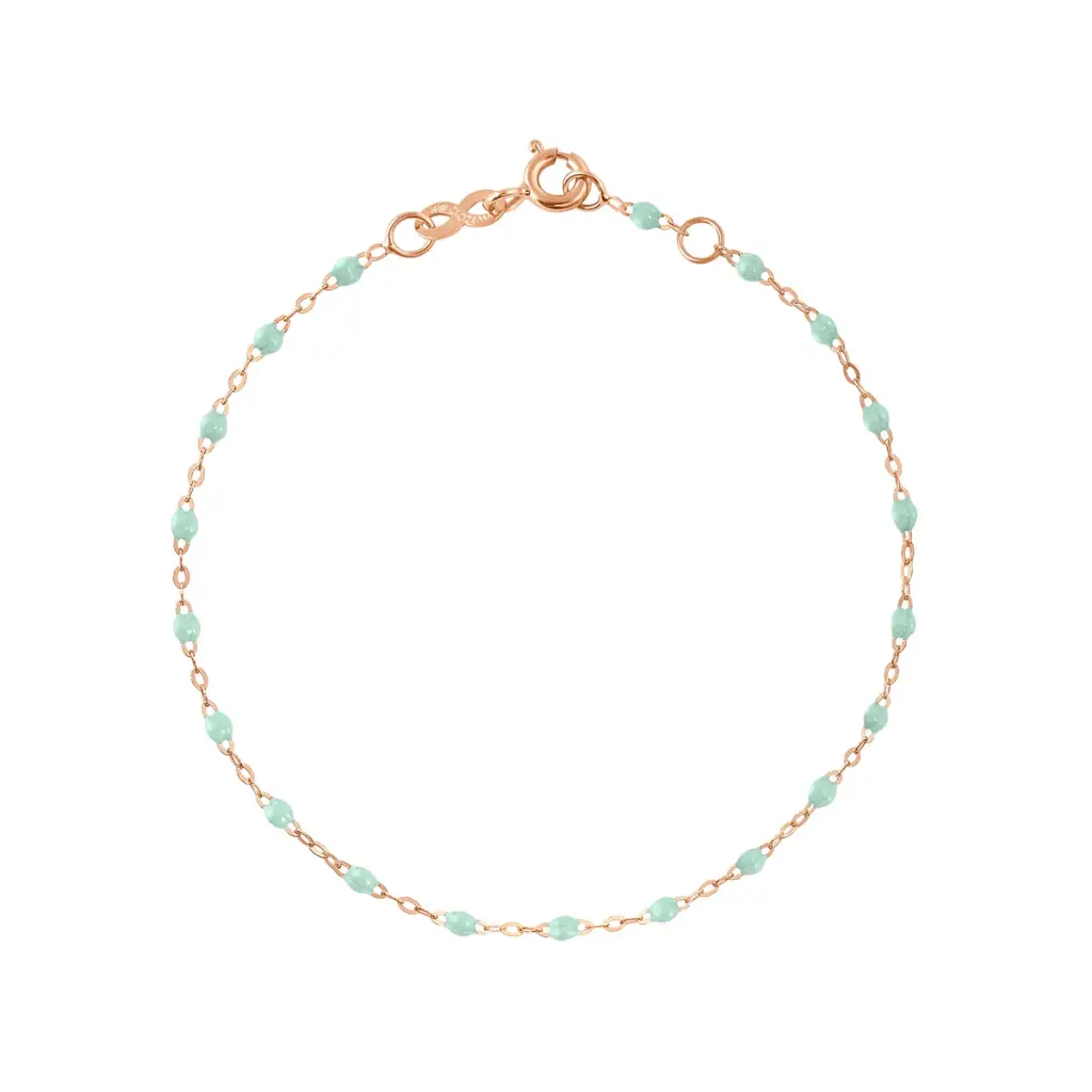 [B3GI001R17 17 XX] GIGI CLOZEAU - Classic Gigi GREEN JADE Bracelet 18ct Rose Gold 17cm