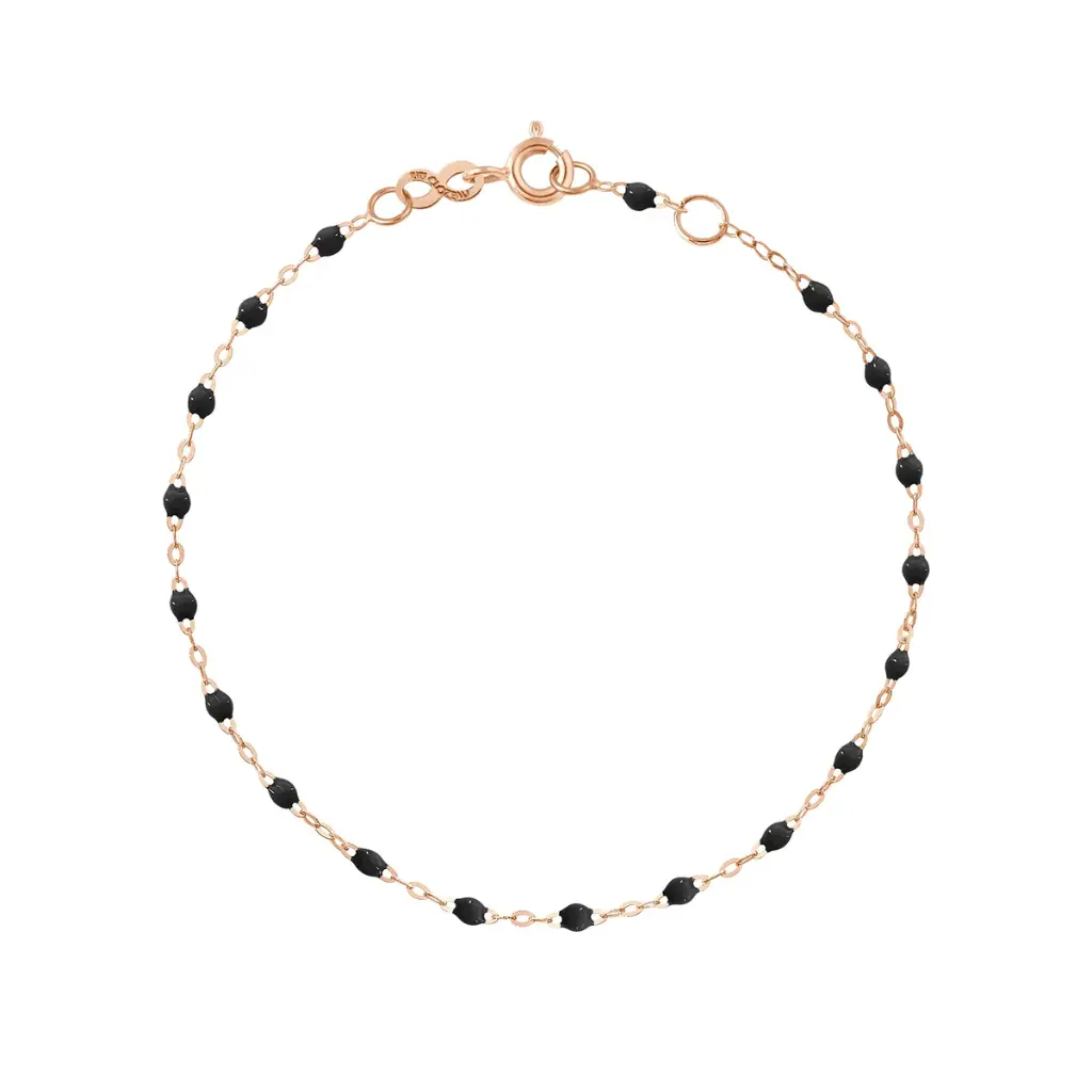 [B3GI001R20 17 XX] GIGI CLOZEAU - Classic Gigi BLACK Bracelet 18ct Rose Gold 17cm