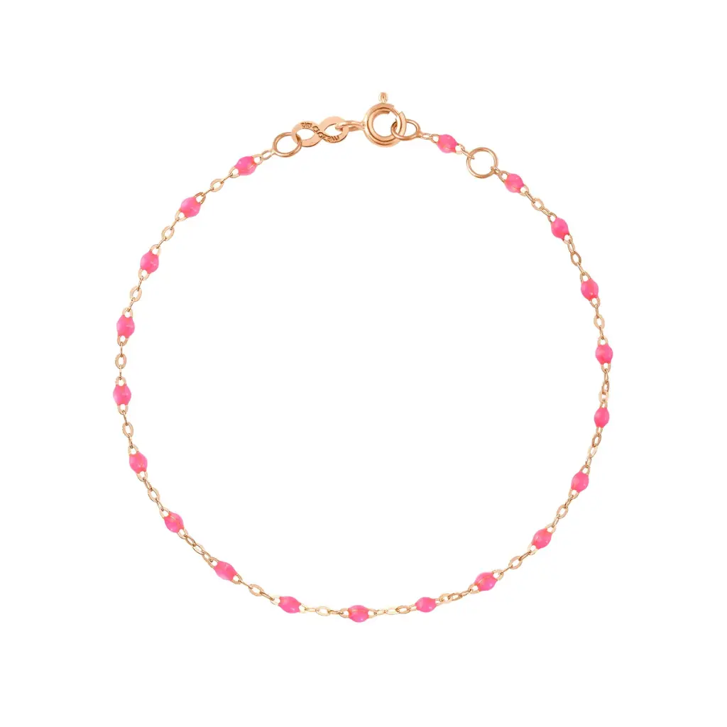 [B3GI001R29 17 XX] GIGI CLOZEAU - Classic Gigi NEON PINK Bracelet 18ct Rose Gold 17cm