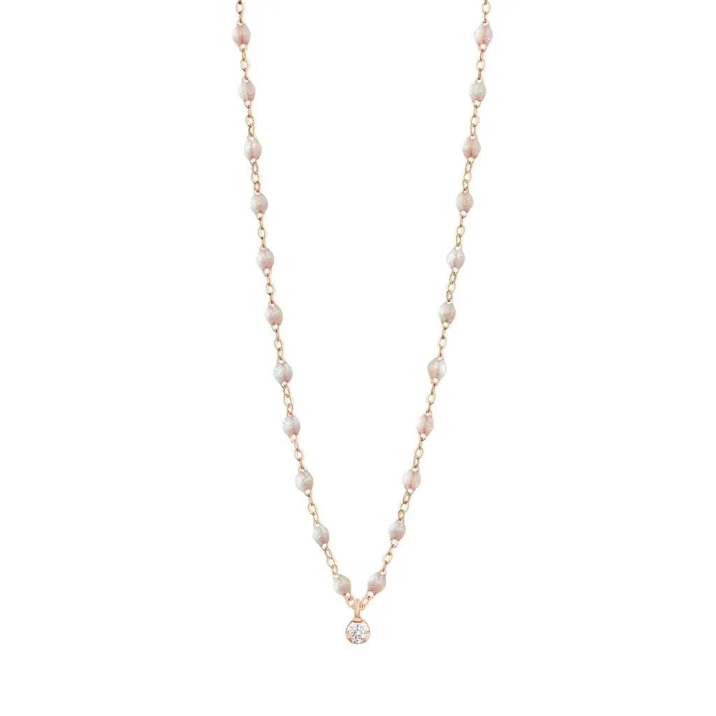 [B1GS001R61 42 DI] Gigi Supreme Diamond Opal colour Necklace 18ct Rose Gold  42cm - GIGI CLOZEAU
