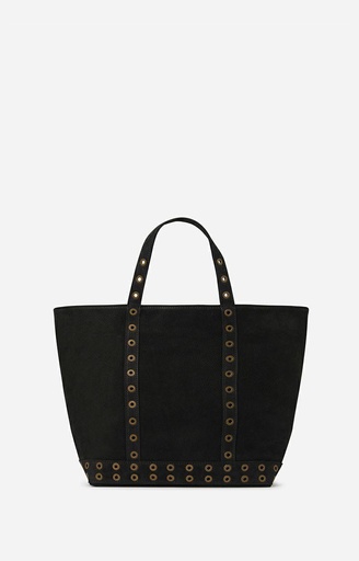 [0PVD22-V40413-999] VANESSA BRUNO - Suede Leather M Cabas Tote Black