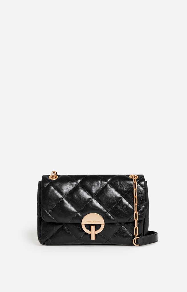 VANESSA BRUNO - Leather Moon MM Bag Black 