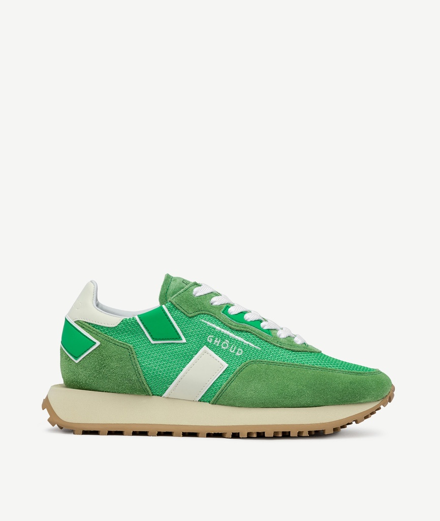 GHOUD VENICE - Sneakers Rush One Low Mesh Suede Green W