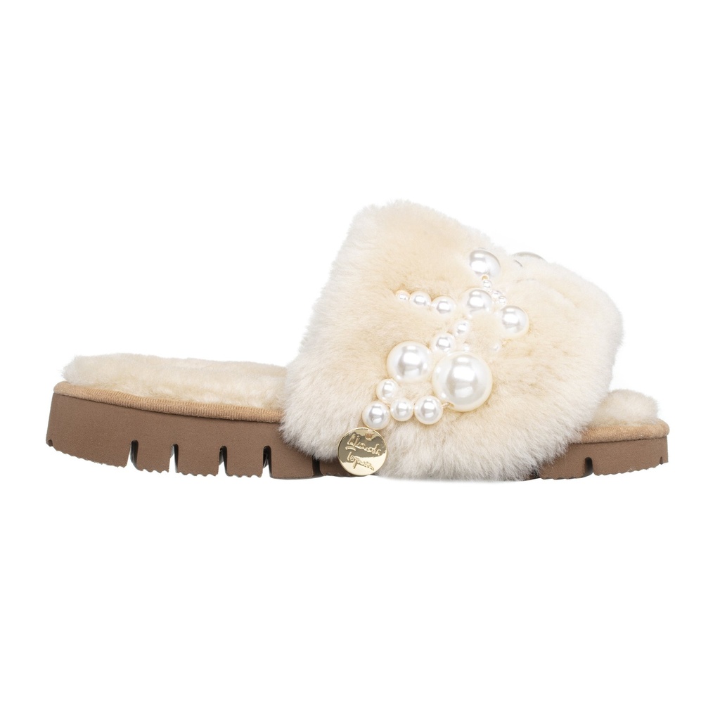 PINCTADA SHEARLING SLIDES LIMITED EDITION - ALAMEDA TURQUESA