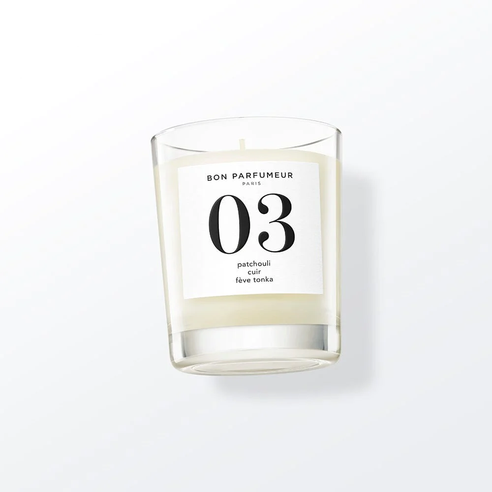 [BPBOUG180G03] BON PARFUMEUR - Candle #03 Patchouli, leather, tonka bean