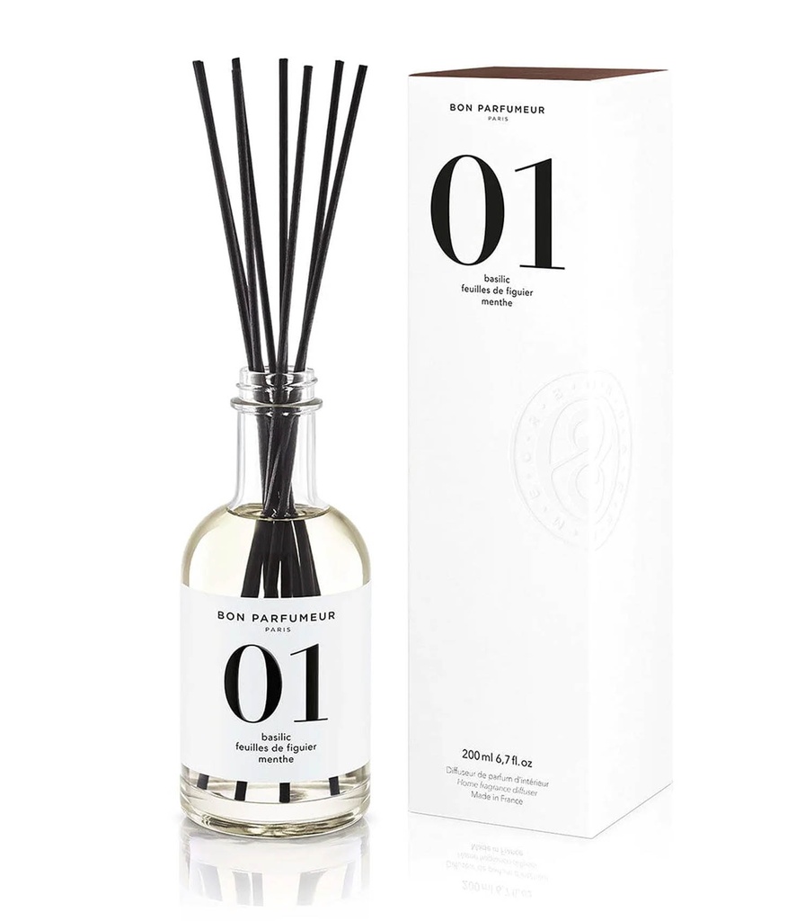 [BP200DIFF01] BON PARFUMEUR - Diffuser #01 Basil, Fig Leaf, Mint