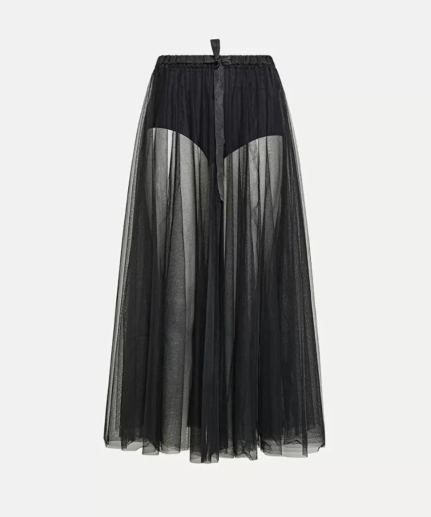 FORTE FORTE - Tulle skirt with jersey high–rise briefs Nero
