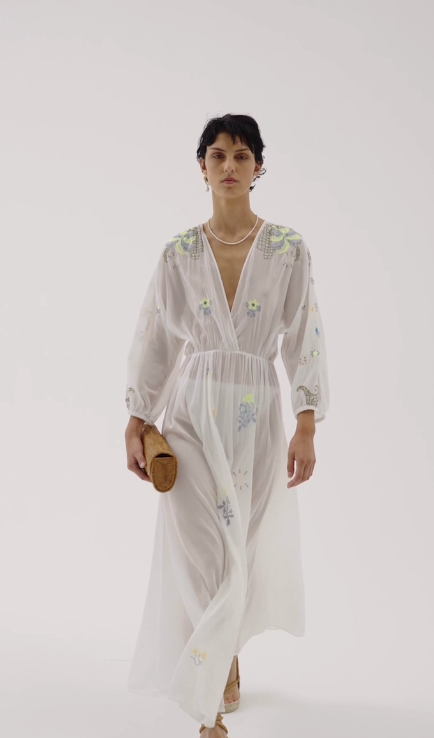 FORTE FORTE - Eden embroidery cotton silk voile dress
