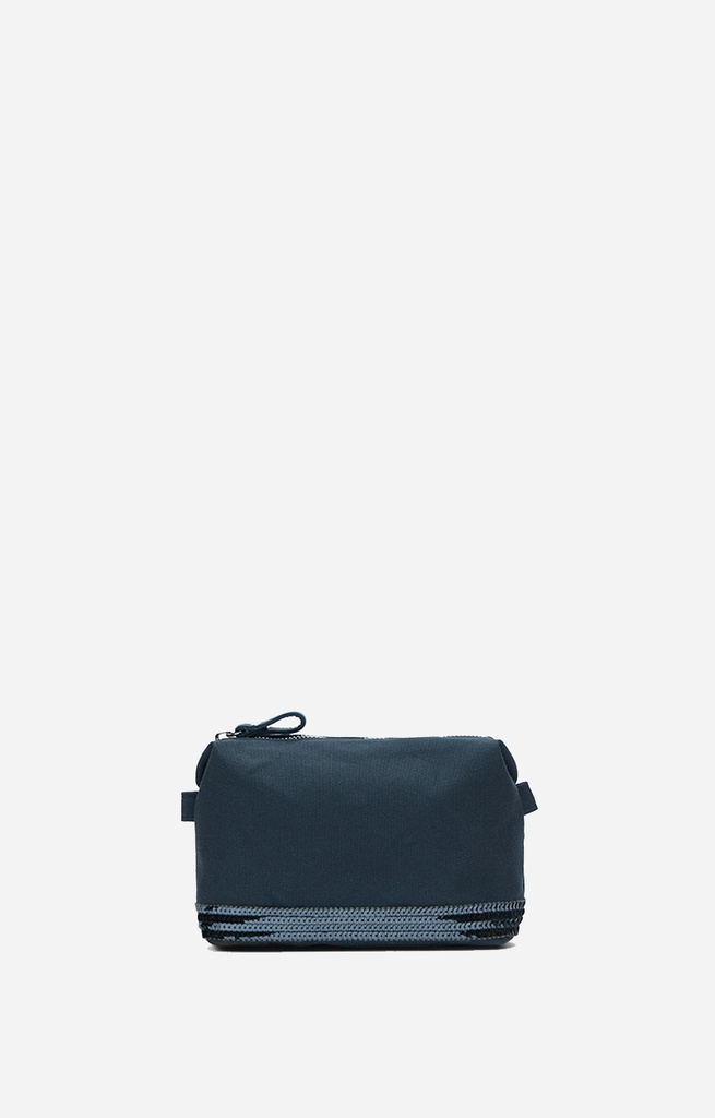 VANESSA BRUNO - Zipped Pouch Canvas and Sequins Pyrite 