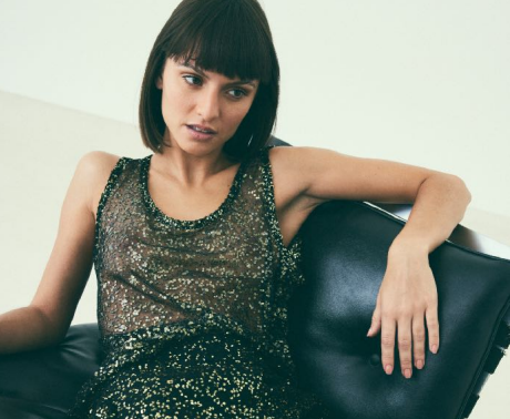 MARTIN MARTIN - MARCEL top, sequin on tulle, gold