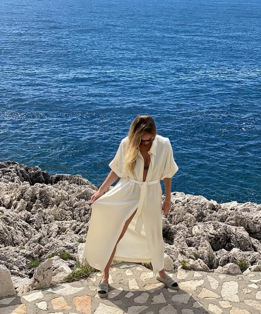 [SS24RLCP101] MARTIN MARTIN - CONSTANCE long dress, white popeline