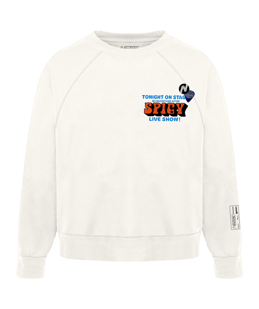 [SS24MSWH DIRSPIC] Sweatshirt Fit Harper SPICY Dirty White - NEWTONE