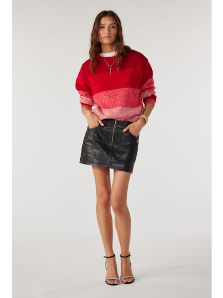 [1E24BALY] BA&SH - BALY Leather Mini Skirt