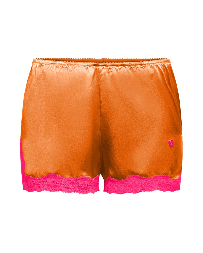 VANNINA VESPERINI - Silk Boxer Shorts Carrot/Raspberry