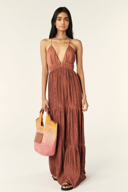 [1E24WAST] BA&SH - WASTA Long Dress Chocolate