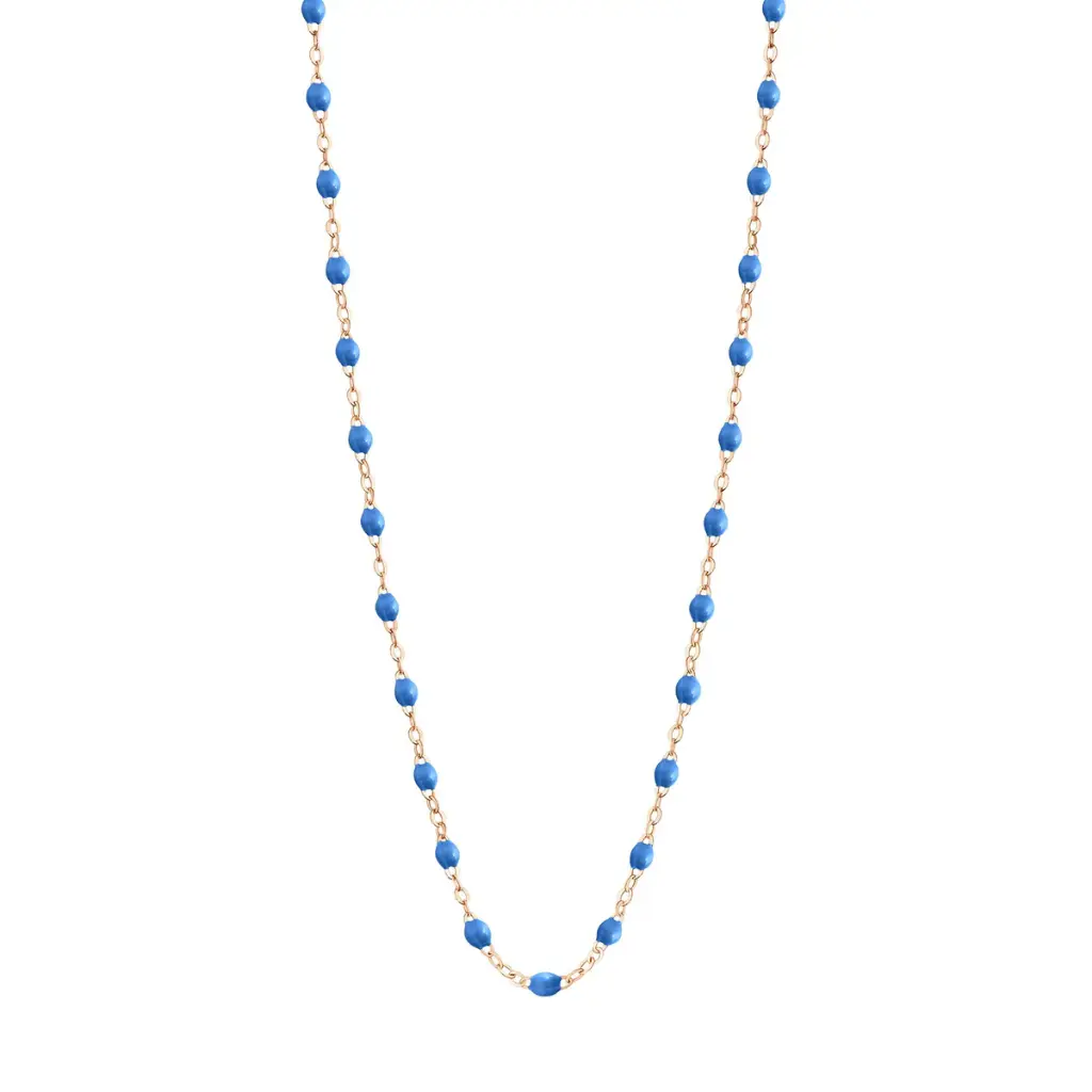 [B1GI001R04 42 XX] GIGI CLOZEAU - Classic Gigi NEON BLUE Necklace 18ct Rose Gold 42cm
