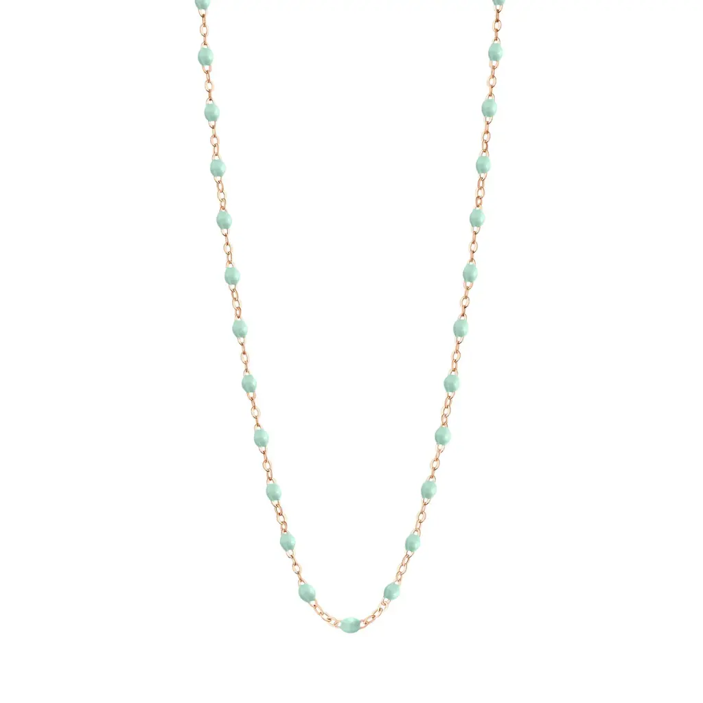 [B1GI001R17 33 XX] GIGI CLOZEAU - Child Classic Gigi JADE Necklace 18ct Rose Gold 33cm