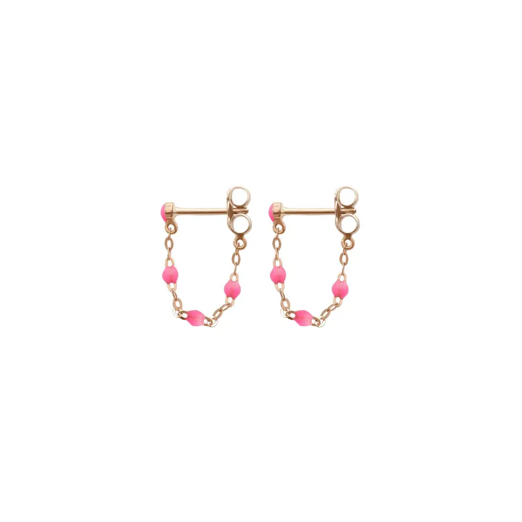 [B4GI001R29] GIGI CLOZEAU - Classic Gigi Neon Pink Earrings 18 ct Rose Gold