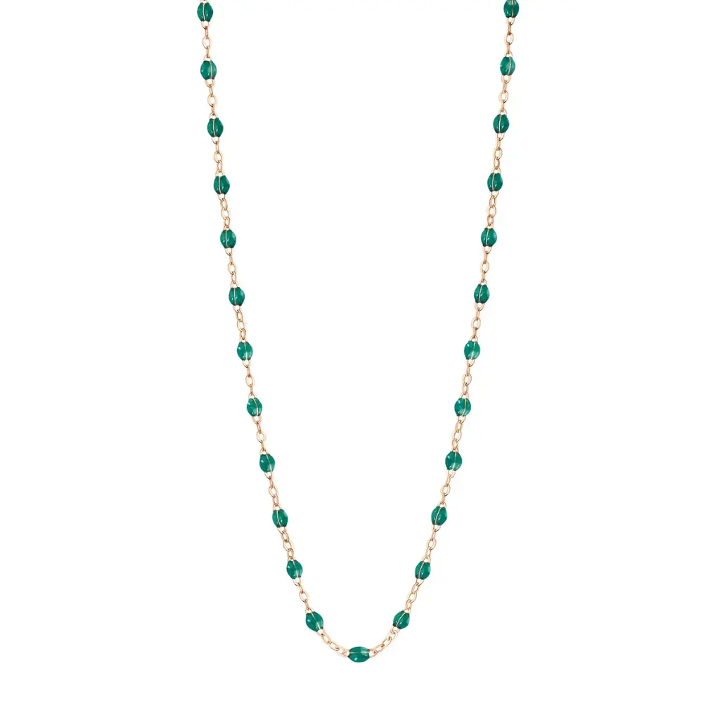 [B1GI001R35 45 XX] GIGI CLOZEAU - Classic Gigi GREEN EMERALD Necklace 18ct Rose Gold 45cm