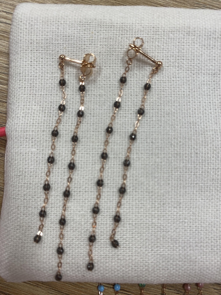 [B4GI003R57] GIGI CLOZEAU - Classic Gigi Quartz Dangling Earrings 18cts Rose Gold  