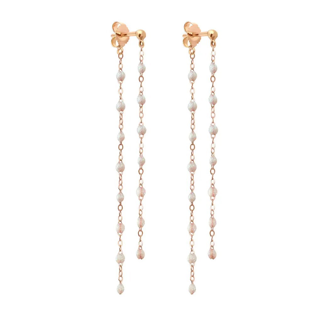 [B4GI003R61] OPAL Dangling Earrings Classic Gigi 18cts Rose Gold -  GIGI CLOZEAU 