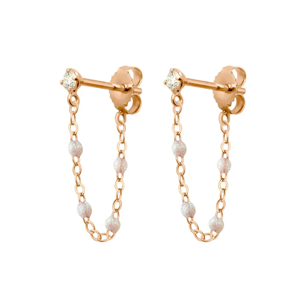 [B4GS001R61XXDI] Diamond Earrings OPAL Gigi Supreme, 18cts Rose Gold - GIGI CLOZEAU