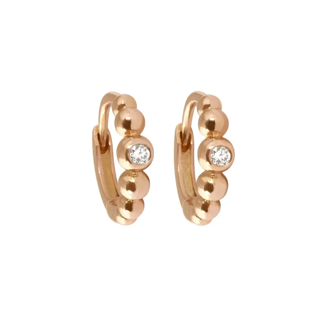 [B4LK006R00] Lucky Diamond Hoops Earrings 18ct Rose Gold - GIGI CLOZEAU