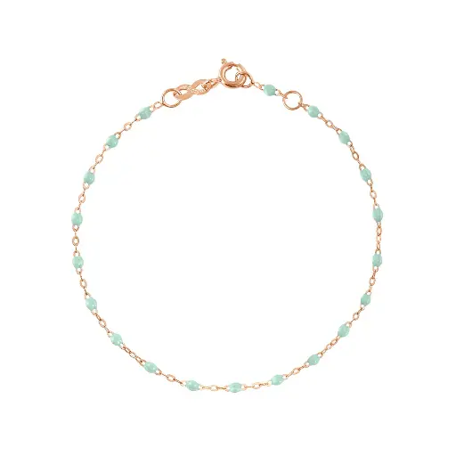 [B3GI001R17 15 XX] GIGI CLOZEAU - Child Classic Gigi GREEN JADE Bracelet, 18ct Rose Gold, 15cm