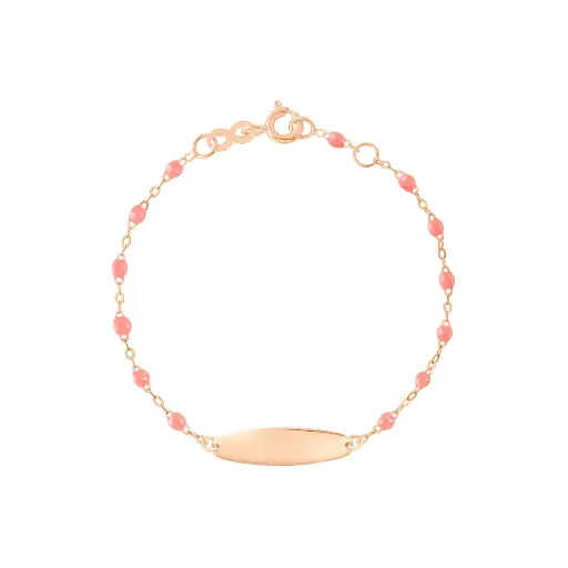 [B3LG002R09 13] Little Gigi FUSCHIA Bracelet, Oval plaque 18ct Rose Gold 13cm - GIGI CLOZEAU