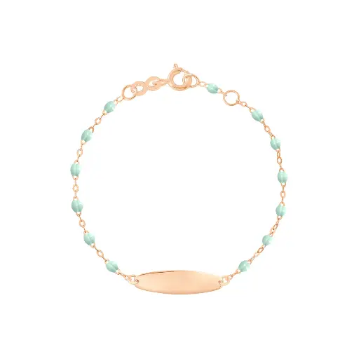 [B3LG002R17] Little Gigi JADE Bracelet, Oval plaque 18ct Rose Gold 13cm - GIGI CLOZEAU