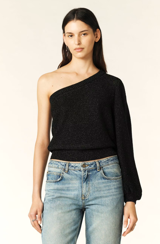 [1E24GALV] BA&SH - GALVIN Asymmetric Black Jumper