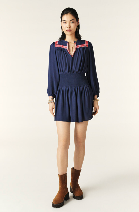 [1E24TALI] BA&SH - TALIA Short Embroidered Dress