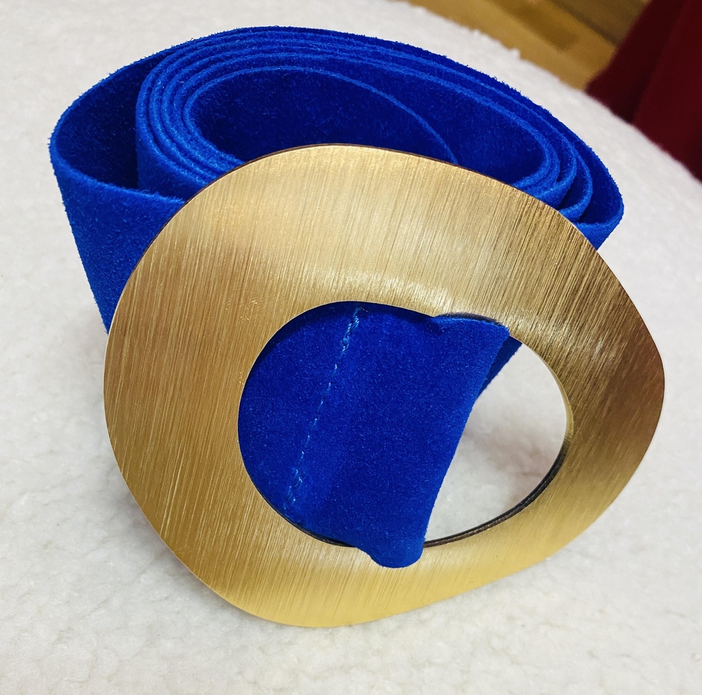 Patty Leather Belt Blue - BIDINIS BAGS