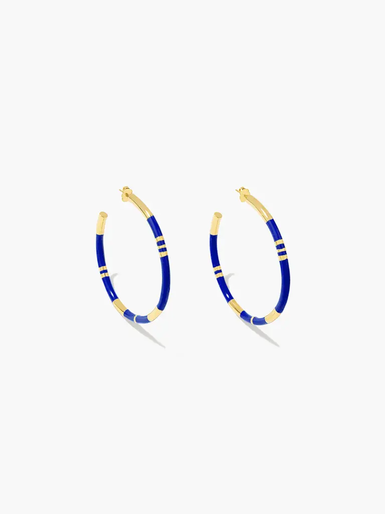 [FW19BO20B MG GM] AURELIE BIDERMANN - POSITANO Lapis Blue Earrings GM