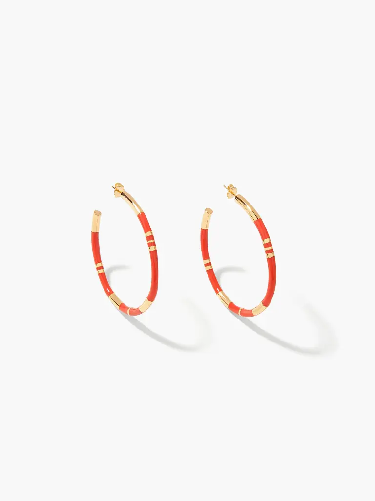 [SS19BO15 MG] AURELIE BIDERMANN - POSITANO Coral Earrings GM