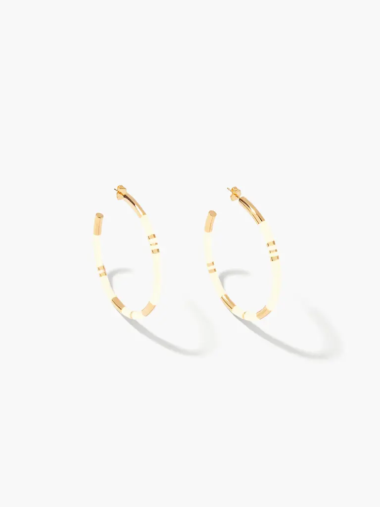 [SS19BO16 MG] AURELIE BIDERMANN - POSITANO Ivory Earrings GM  