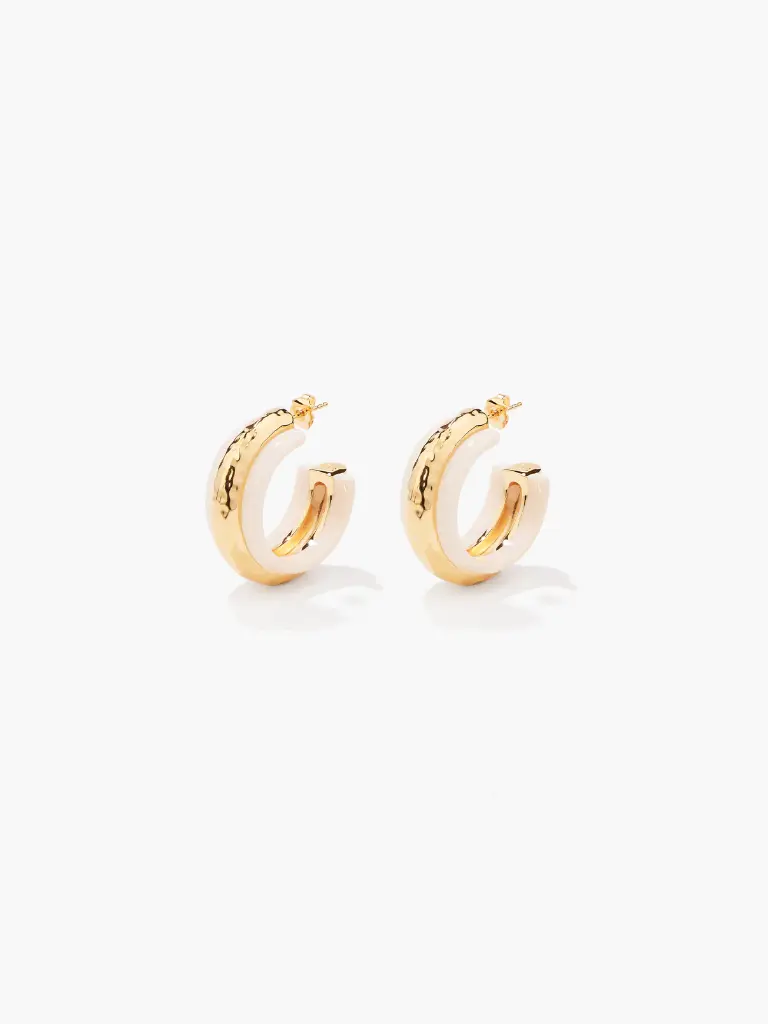 [SS21BO12 MG] AURELIE BIDERMANN - NAZCA Ivory Earrings GM