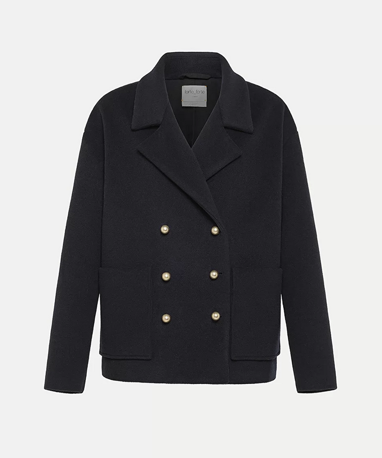 [12804bis_my coat] FORTE FORTE - Peacoat Ink Cashmere–Velour Blend