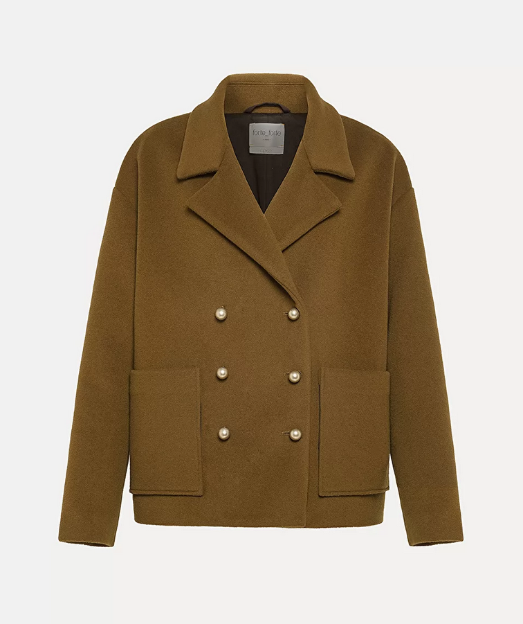 FORTE FORTE - Peacoat Olive Cashmere–Velour Blend 