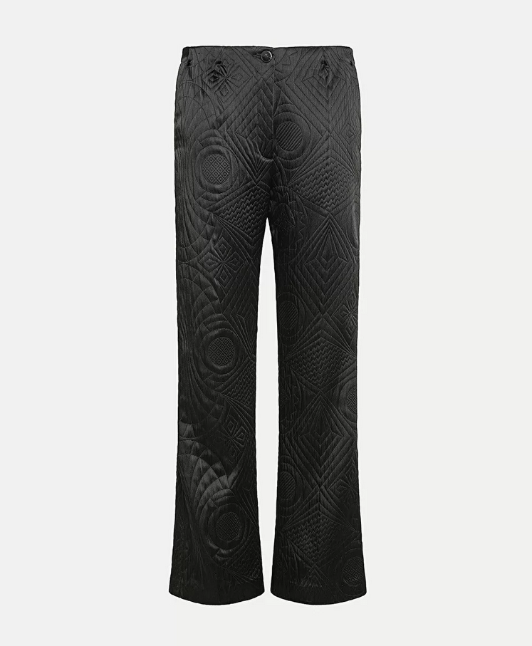  FORTE FORTE - moir' jacquard pants nero
