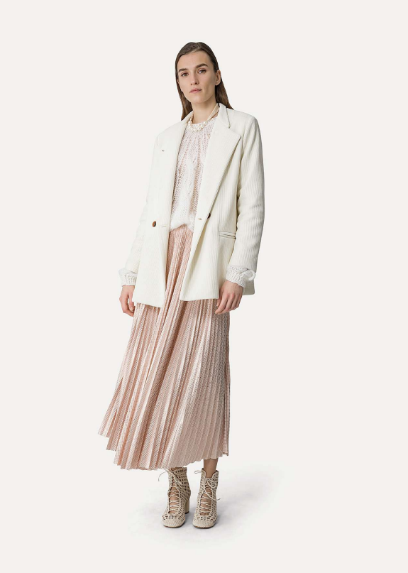 [12908_my skirt] FORTE FORTE - Lamé pied de poule long skirt