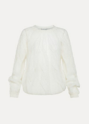 [12950_my knit] FORTE FORTE - Mohair Cable Roundneck Sweater