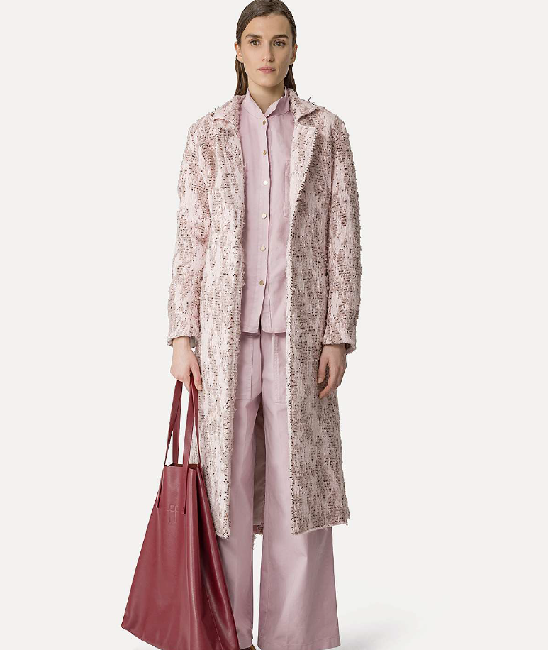 [12805_my coat] FORTE FORTE - Lurex soft boucl' jacquard coat
