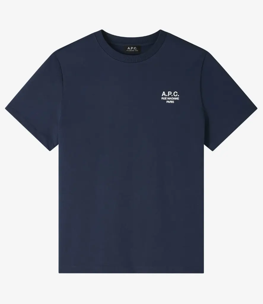 [COHBU-M26388] Unisex STANDARD Rue Madame T-shirt Navy - A.P.C.