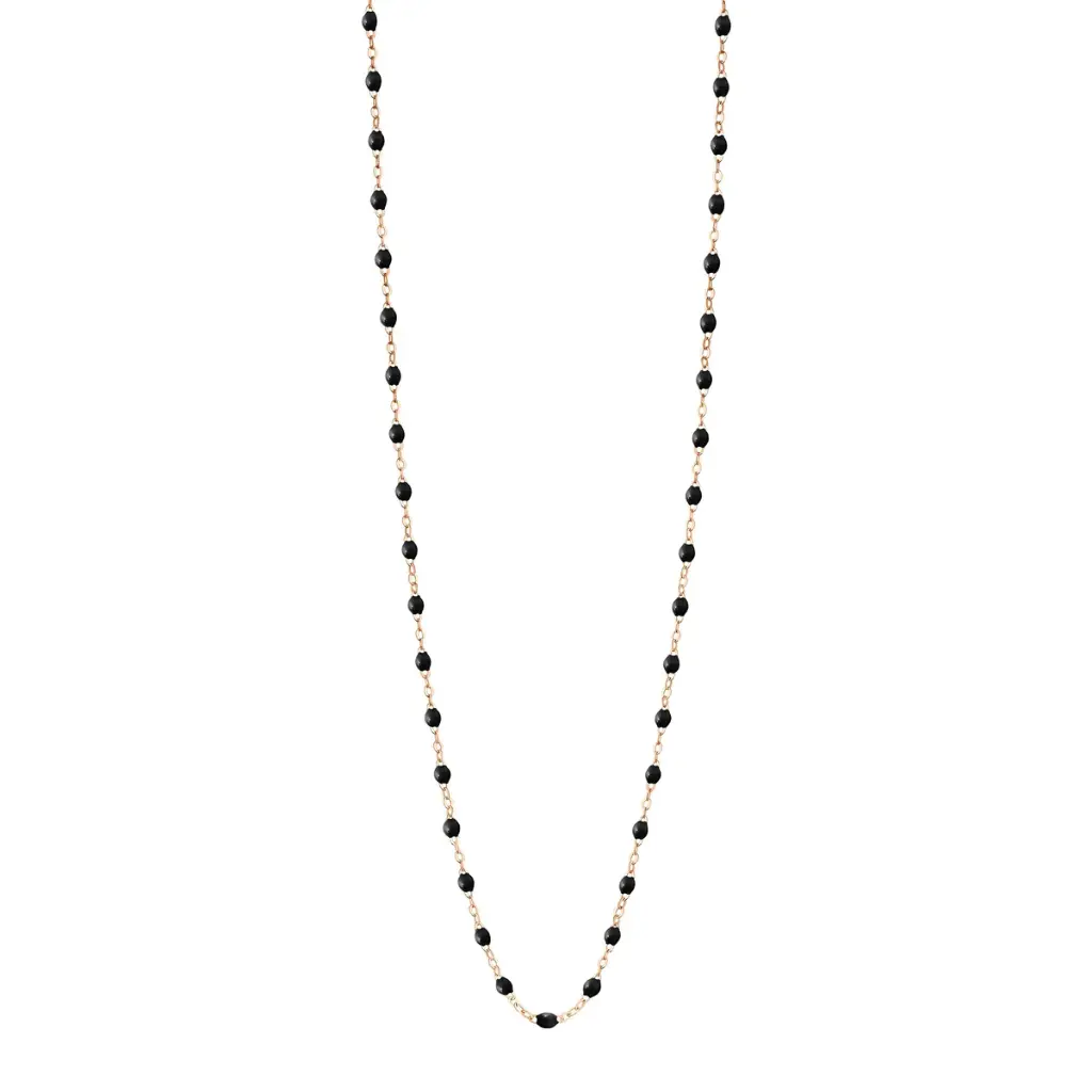 [B6GI001R2086] GIGI CLOZEAU - Classic Gigi BLACK Necklace 18ct Rose Gold 86cm