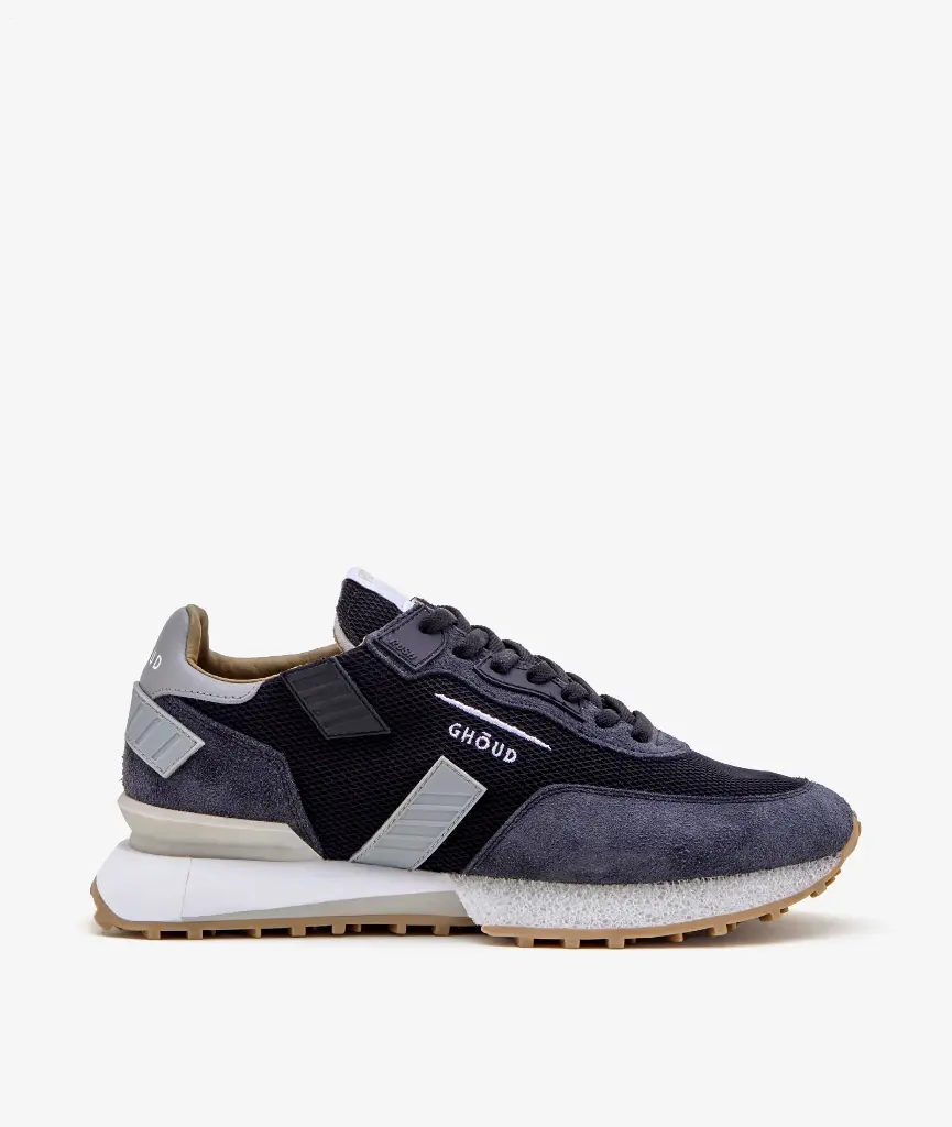 GHOUD VENICE - Sneakers Rush Groove Low Man Mesh Suede Black