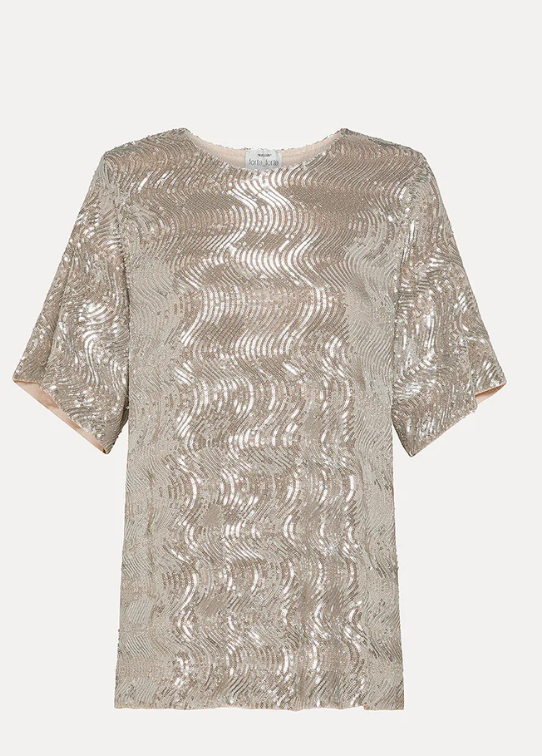 [13289_my shirt] FORTE FORTE - "la danza del mare" sequins t-shirt