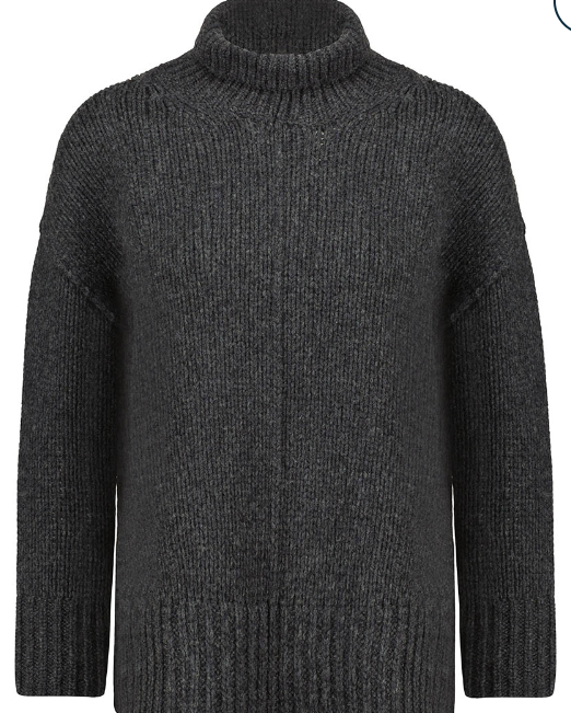 FORTE FORTE - Soft wool turtleneck sweater Anthracite